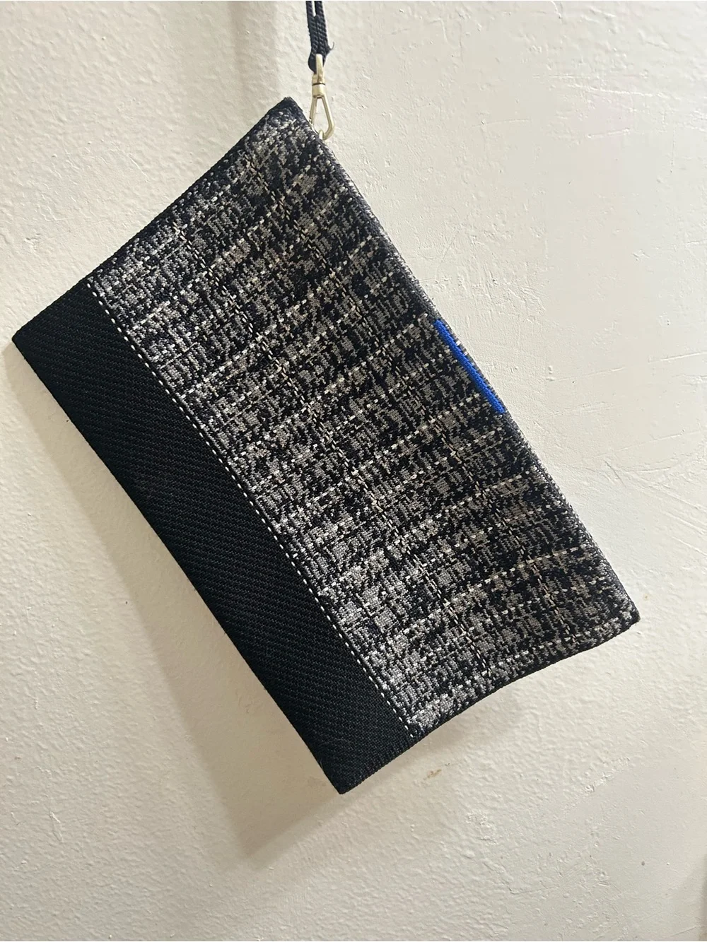Rothy's Black and Gray Woven Wristlet Cosmetic Case